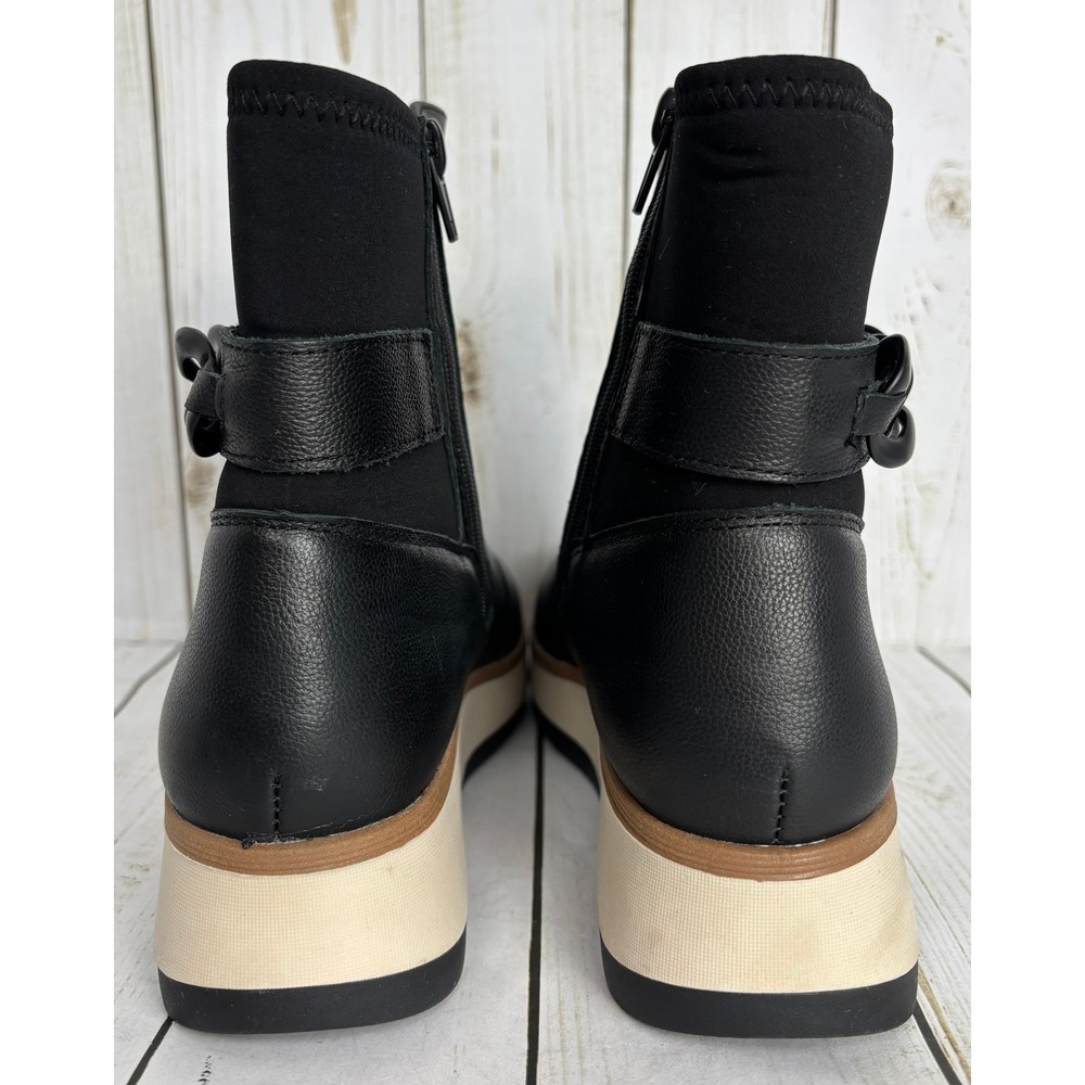Clarks Zylah Rose Womens Black Leather Chain Wedge Ankle Boots Size 7M - Picture 5 of 8